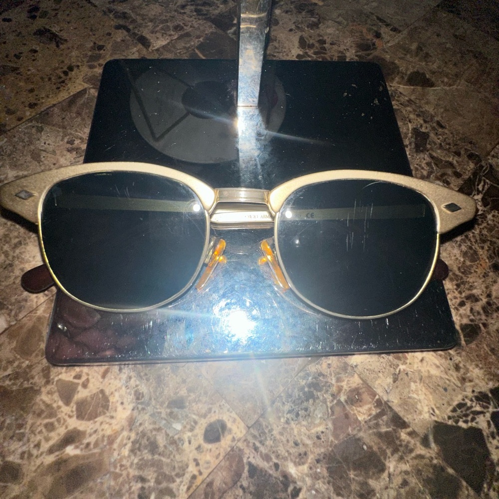 Giorgio Armani Black and Gold Sunglasses